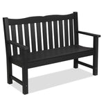 49" Long HIPS All Weather Waterproof Outdoor Bench, Black