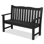 49" Long HIPS All Weather Waterproof Outdoor Bench, Black