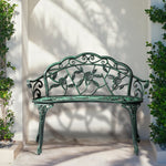 Elegant Aeruginous Cast Aluminum Patio Bench
