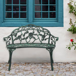 Elegant Aeruginous Cast Aluminum Patio Bench