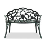 Elegant Aeruginous Cast Aluminum Patio Bench