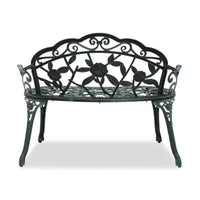 Elegant Aeruginous Cast Aluminum Patio Bench