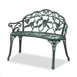 Elegant Aeruginous Cast Aluminum Patio Bench