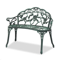 Elegant Aeruginous Cast Aluminum Patio Bench