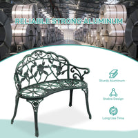 Elegant Aeruginous Cast Aluminum Patio Bench