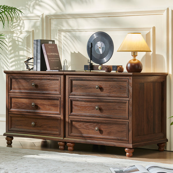 Farmhouse Nightstand with Charging Station, 24" Wide End Table with 3 Drawers