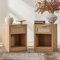 Arianna 25" H 1-Drawer Nightstand Set with Built-In Outlets