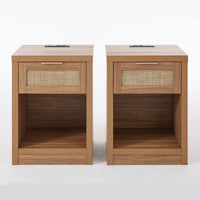 Arianna 25" H 1-Drawer Nightstand Set with Built-In Outlets