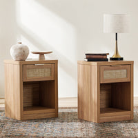 Arianna 25" H 1-Drawer Nightstand Set with Built-In Outlets