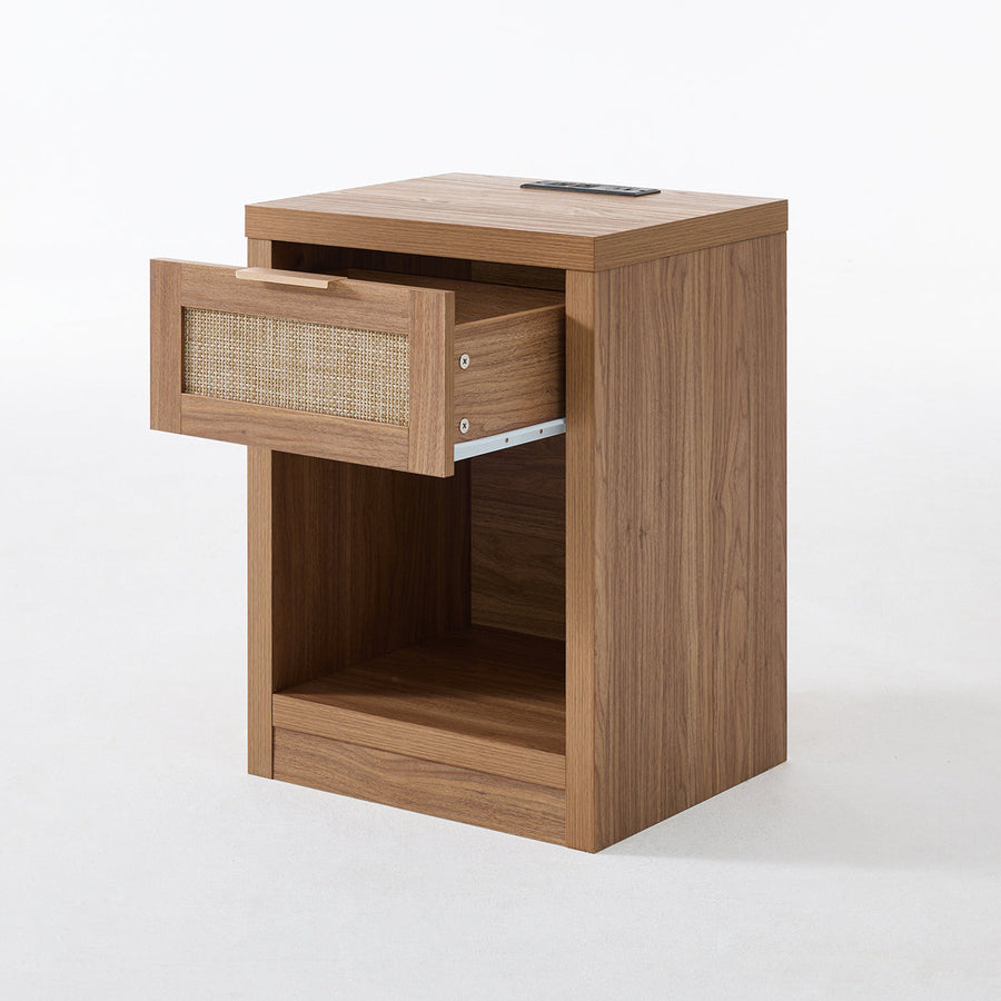 Arianna 25" H 1-Drawer Nightstand Set with Built-In Outlets