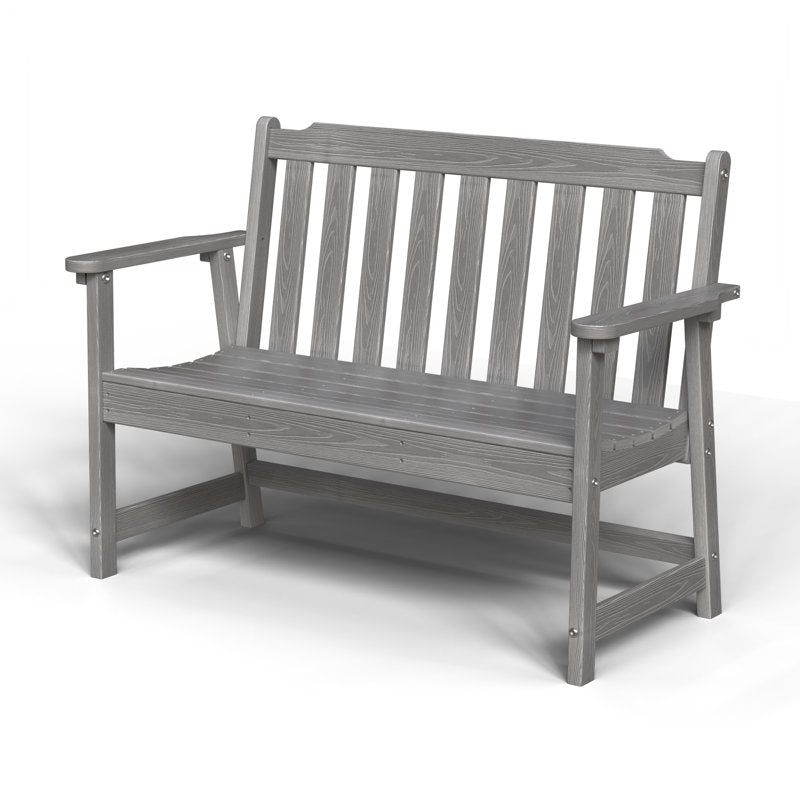 Outdoor Patio Bench Weather-HDPE Resistant Bench Premium Outdoor Garden Loveseat