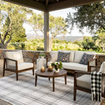 Theodore Acacia 4-Person Patio Conversation Set with Cushions