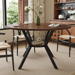 42-Inch Round Dining Table with Storage Shelf