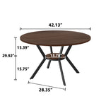 42-Inch Round Dining Table with Storage Shelf