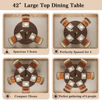 42-Inch Round Dining Table with Storage Shelf