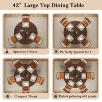 42-Inch Round Dining Table with Storage Shelf