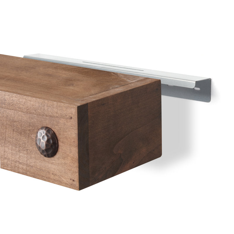 2-Piece Rustic Reclaimed Pine Wood Wall-Mounted Floating Shelf