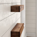 2-Piece Rustic Reclaimed Pine Wood Wall-Mounted Floating Shelf
