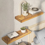 Jorgensen 2-Piece Acacia Chevron Floating Shelves