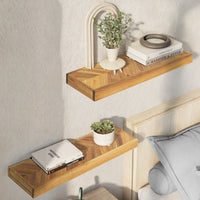 Jorgensen 2-Piece Acacia Chevron Floating Shelves