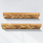 Jorgensen 2-Piece Acacia Chevron Floating Shelves