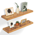 Jorgensen 2-Piece Acacia Chevron Floating Shelves