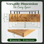 Solid Wood Floating Shelves for Wall Storage (Set of 2)