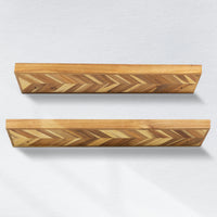 Solid Wood Floating Shelves for Wall Storage (Set of 2)