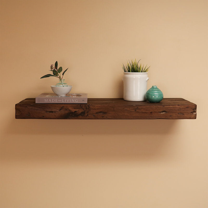 Jesher Solid Pine Wood Floating Shelves (Set of 2)