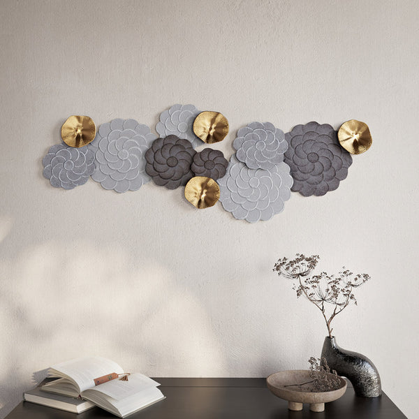 Glam Floral Metal Wall Decor