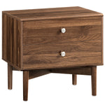 Nightstand with 2 Drawers & Solid Wood Legs, 22.8"W x 14.6"D x 21.3"H