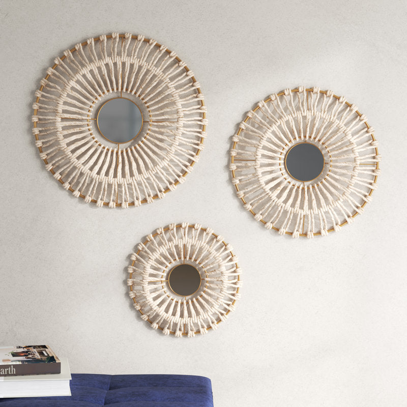 Round Mirrored Wall Décor Set (3-Piece)