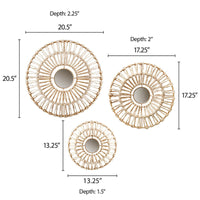 Round Mirrored Wall Décor Set (3-Piece)