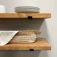 Calheme Rustic Shelves with J Brackets (Set of 2)