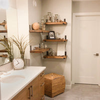 Calheme Rustic Shelves with J Brackets (Set of 2)