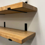 Calheme Rustic Shelves with J Brackets (Set of 2)