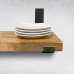 Calheme Rustic Shelves with J Brackets (Set of 2)