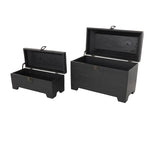 Wood Handmade Decorative Black Box With Brass Latches And Handle Set
