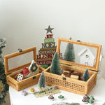 Blynda Rattan 2-Piece Decorative Box Set with Glass Top