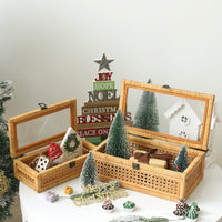 Blynda Rattan 2-Piece Decorative Box Set with Glass Top