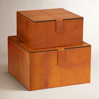 Brownsburg 2 Piece Handmade Faux Leather Decorative Box Set
