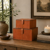 Brownsburg 2 Piece Handmade Faux Leather Decorative Box Set