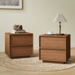 18.9" W Wooden Nightstand with 2 Drawers (Set of 2)