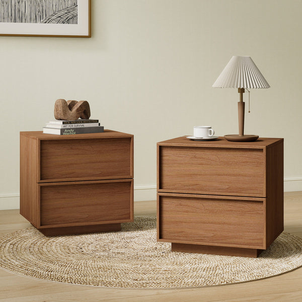 18.9" W Wooden Nightstand with 2 Drawers (Set of 2)