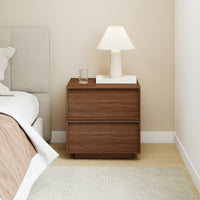 18.9" W Wooden Nightstand with 2 Drawers (Set of 2)