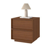 18.9" W Wooden Nightstand with 2 Drawers (Set of 2)