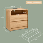 Maud 25" Tall Modern Nightstand with Charging Station, 23.6" Wide Wood Bedside Table