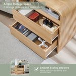 Maud 25" Tall Modern Nightstand with Charging Station, 23.6" Wide Wood Bedside Table