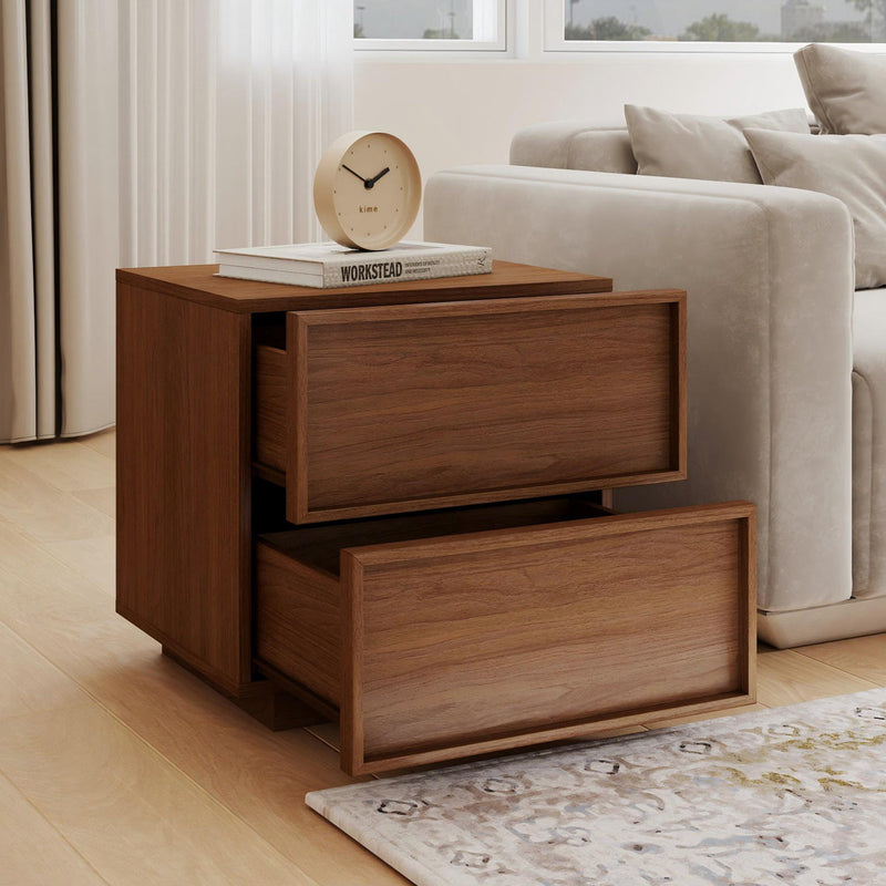 18.9" W Wooden Nightstand with 2 Drawers