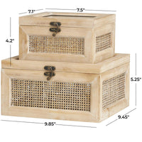 2 Piece Manufactured Wood Decorative Box Set